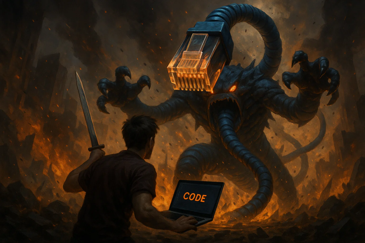 Hacker fighting the tyrannical ISPs